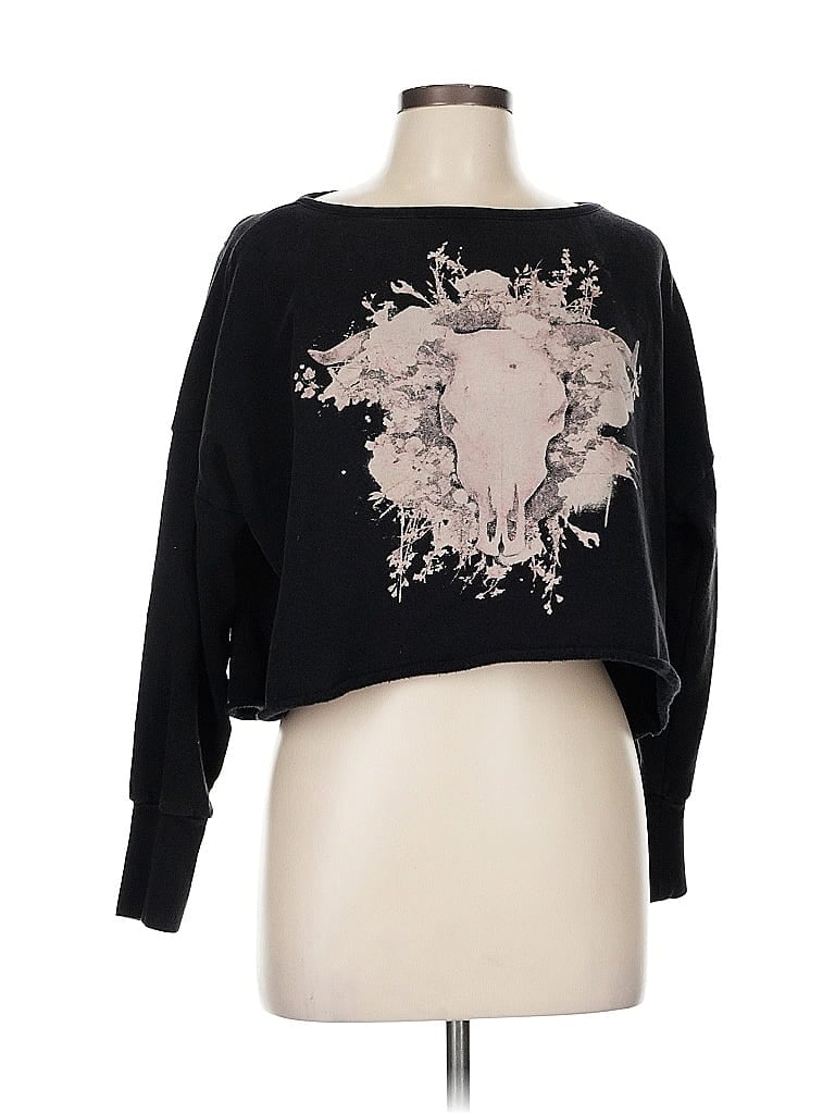 Denim & Supply Ralph Lauren 100% Cotton Graphic Black Sweatshirt Size M - photo 1