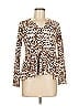 William Rast Animal Print Brown Long Sleeve Top Size XS - photo 1