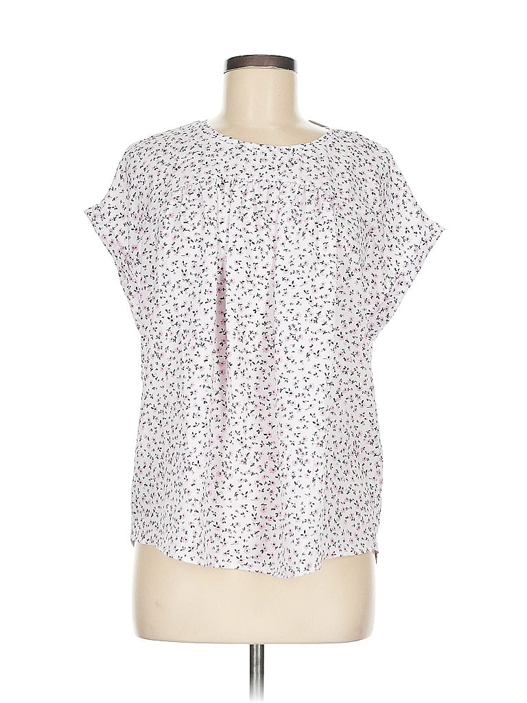 Pre-owned Ann Taylor Loft Outlet Short Sleeve Blouse In Pink