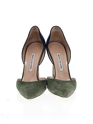 Manolo Blahnik Suede D'Orsay Color Block Pumps (view 2)