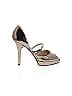 Jimmy Choo Metallic Silver Gold Metallic Leather Heels Size EU 37 1/2 - photo 1