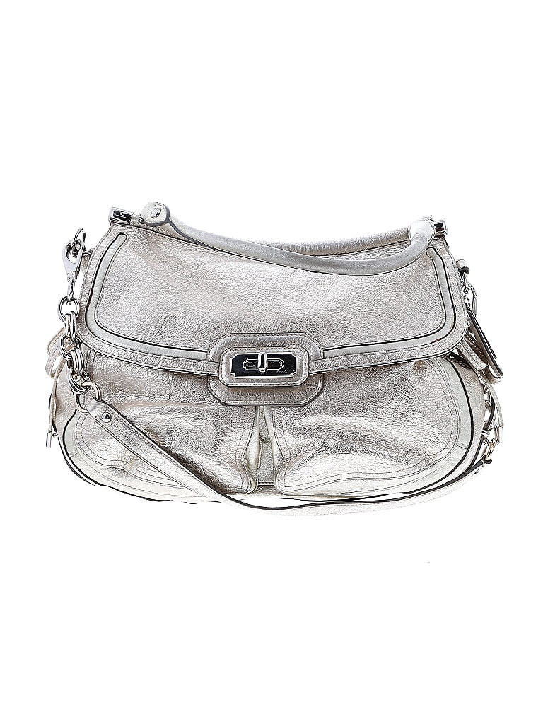 Coach 100% Leather Metallic Silver Gold Leather Satchel One size - photo 1