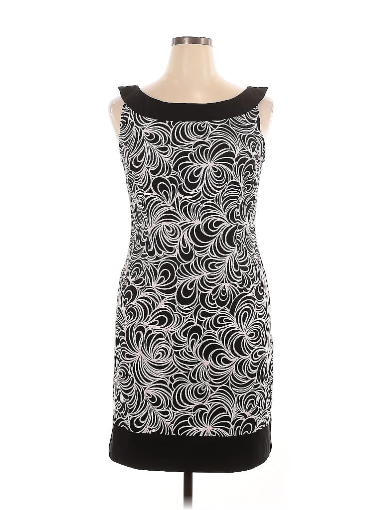 Connected Apparel Graphic Black Cocktail Dress Size 14 - photo 1