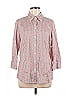 Foxcroft Print Gray Pink 3/4 Sleeve Button-Down Shirt Size 12 - photo 1