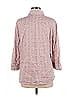 Foxcroft Print Gray Pink 3/4 Sleeve Button-Down Shirt Size 12 - photo 2