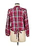 Soho JEANS NEW YORK & COMPANY 100% Rayon Plaid Pink Long Sleeve Blouse Size M - photo 2