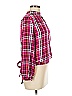 Soho JEANS NEW YORK & COMPANY 100% Rayon Plaid Pink Long Sleeve Blouse Size M - photo 4