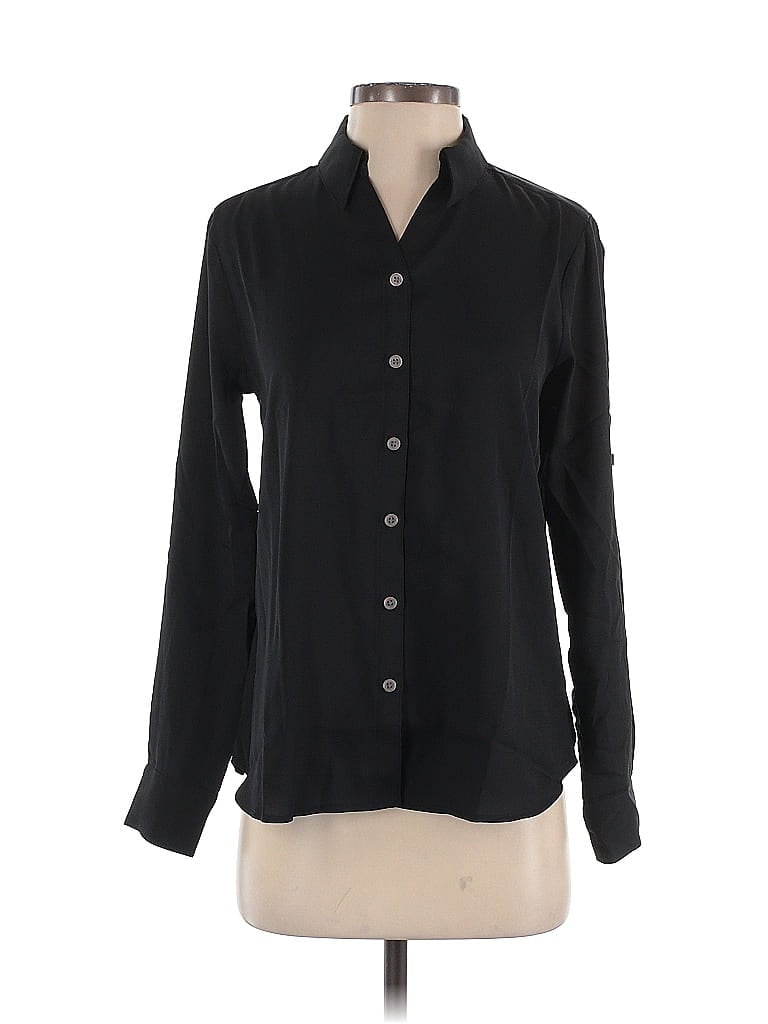 Pre-owned Lands' End Long Sleeve Blouse In Black