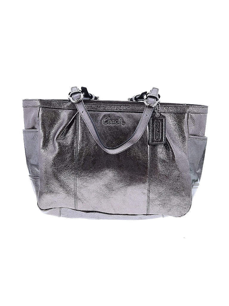 Coach Factory 100% Leather Metallic Silver Leather Tote One size - photo 1