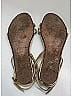Prada 100% Patent Leather Ivory Gold Patent Flat Sandals Size EU 35 1/2 - photo 10