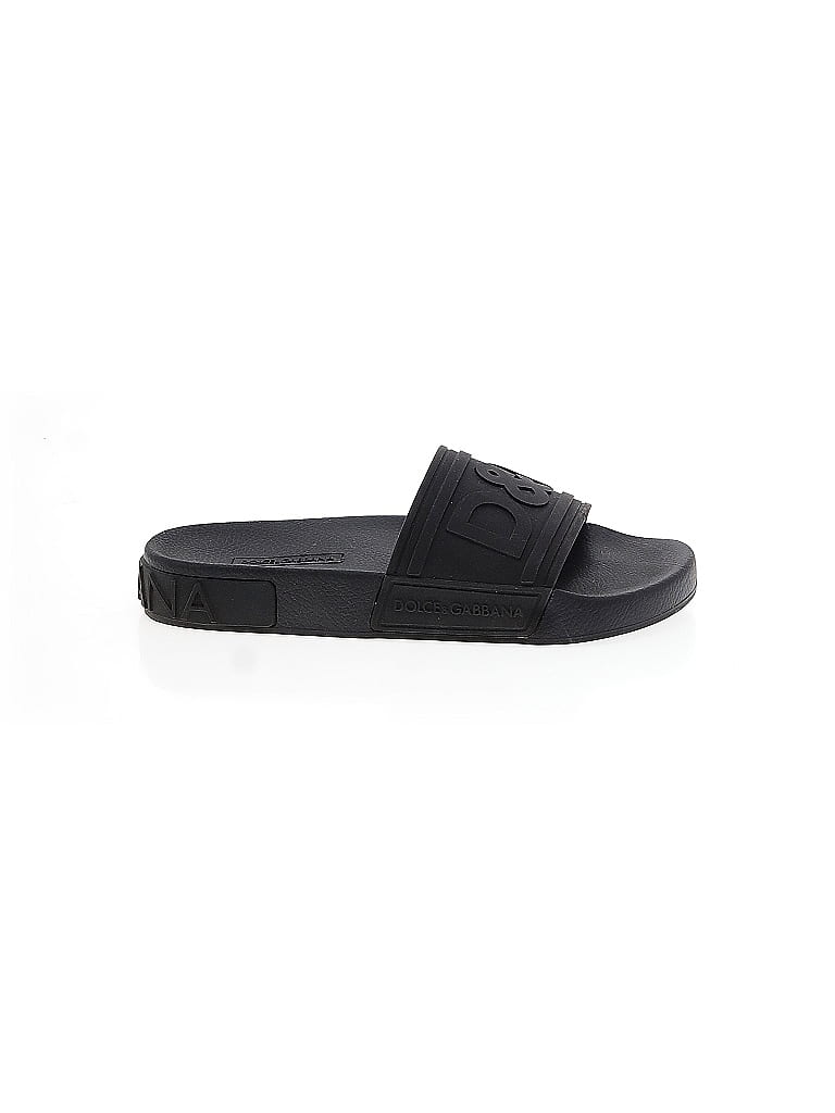 Dolce & Gabbana Black Rubber Slide Sandals Size EU 37 - photo 1