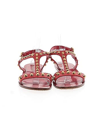 Prada Patent Leather Studded T-Strap Sandals (view 2)