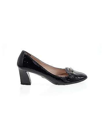 Prada Patent Leather Block-Heel Loafer Pumps 75mm (view 1)