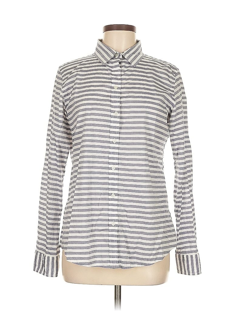 Pre-owned Banana Republic Long Sleeve Button Down Shirt In Gray