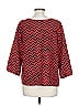 mYTH 100% Polyester Chevron-herringbone Red 3/4 Sleeve Blouse Size L - photo 2