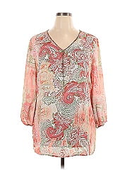Jm Collection 3/4 Sleeve T Shirt