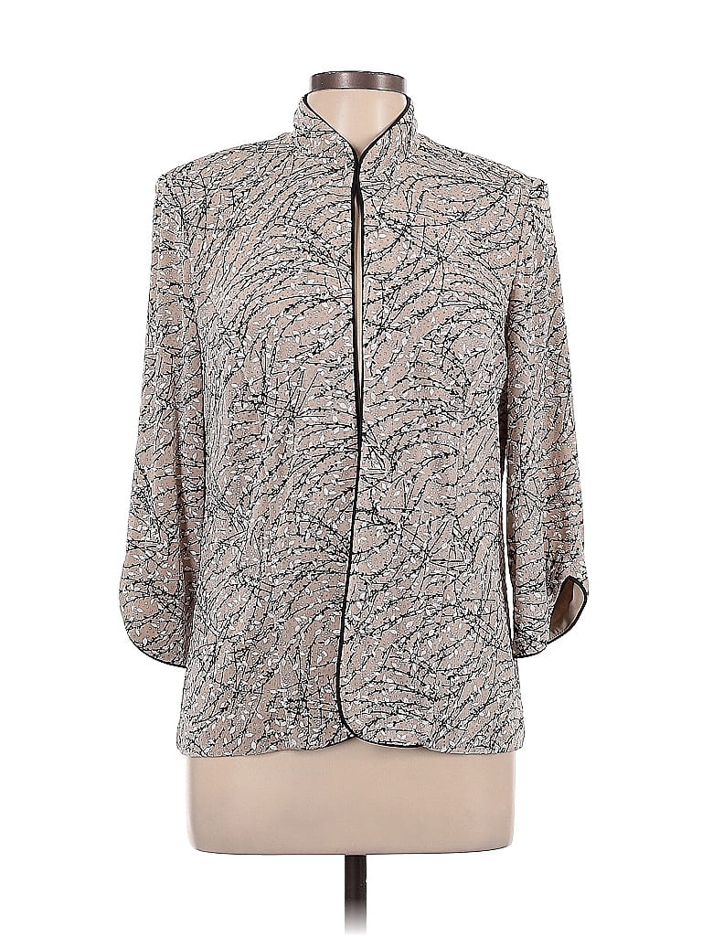 Alex Evenings 100% Polyester Tan Gray Jacket Size L - photo 1
