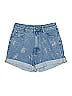Hot Topic Stars Blue Denim Shorts Size 7 - photo 1