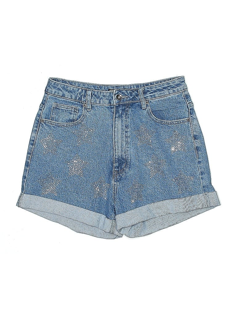 Hot Topic Stars Blue Denim Shorts Size 7 - photo 1
