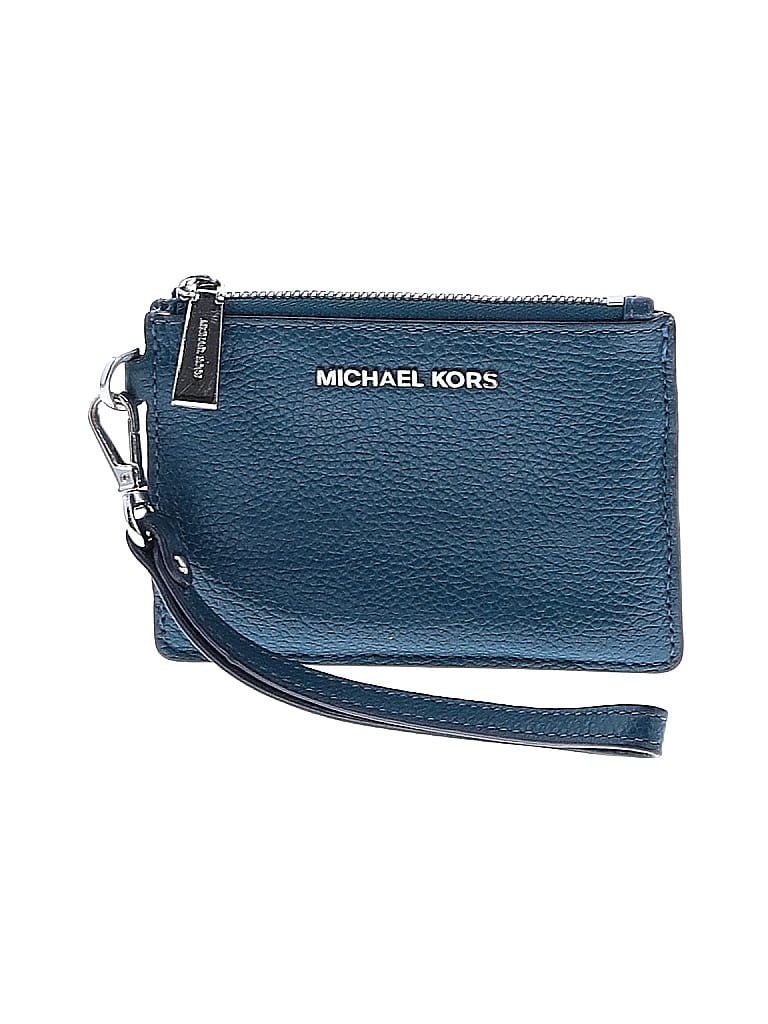 MICHAEL Michael Kors 100% Leather Teal Leather Wristlet One size - photo 1