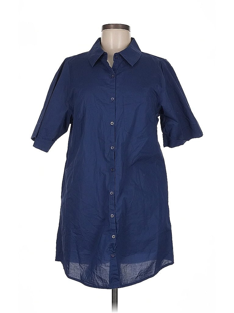Pre-owned Walter Baker 3/4 Sleeve Button Down Shirt In Blue