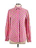 Foxcroft Chevron-herringbone Stripes Pink Long Sleeve Button-Down Shirt Size 12 - photo 1