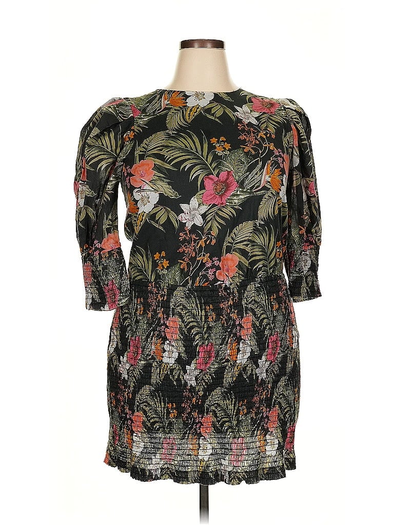 Rebecca Minkoff 100% Cotton Tropical Black Cocktail Dress Size XXL - photo 1