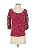 Lauren Conrad 100% Rayon Burgundy Pink 3/4 Sleeve Top Size S - photo 1