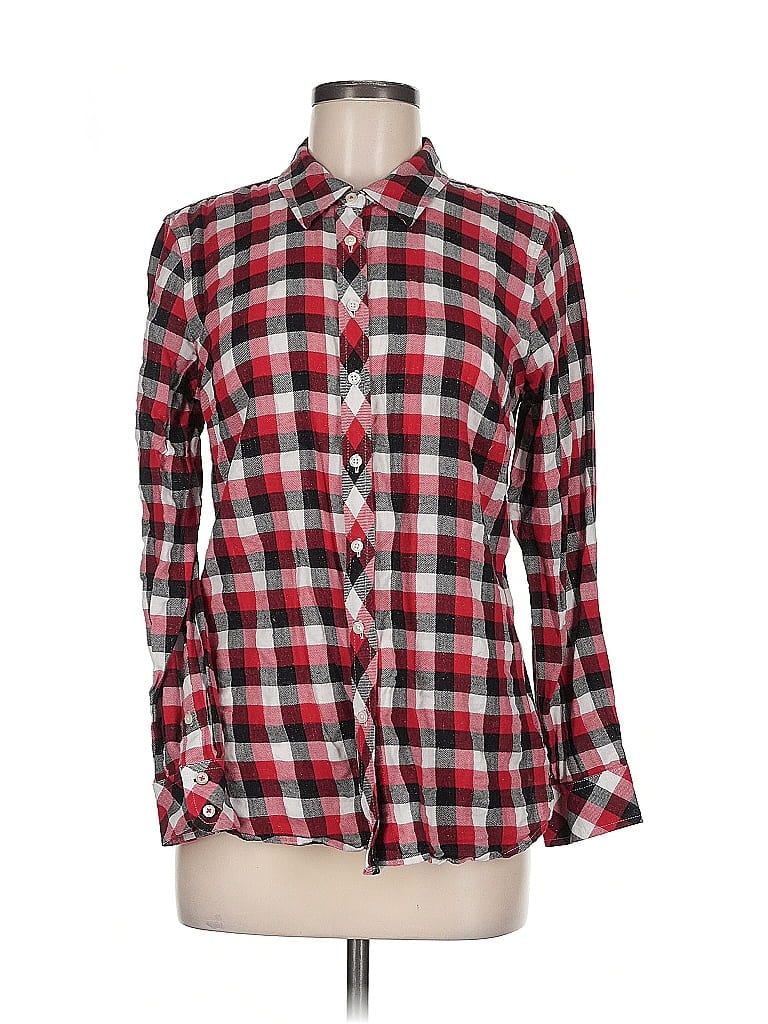 Pre-owned Talbots Long Sleeve Button Down Shirt In Red