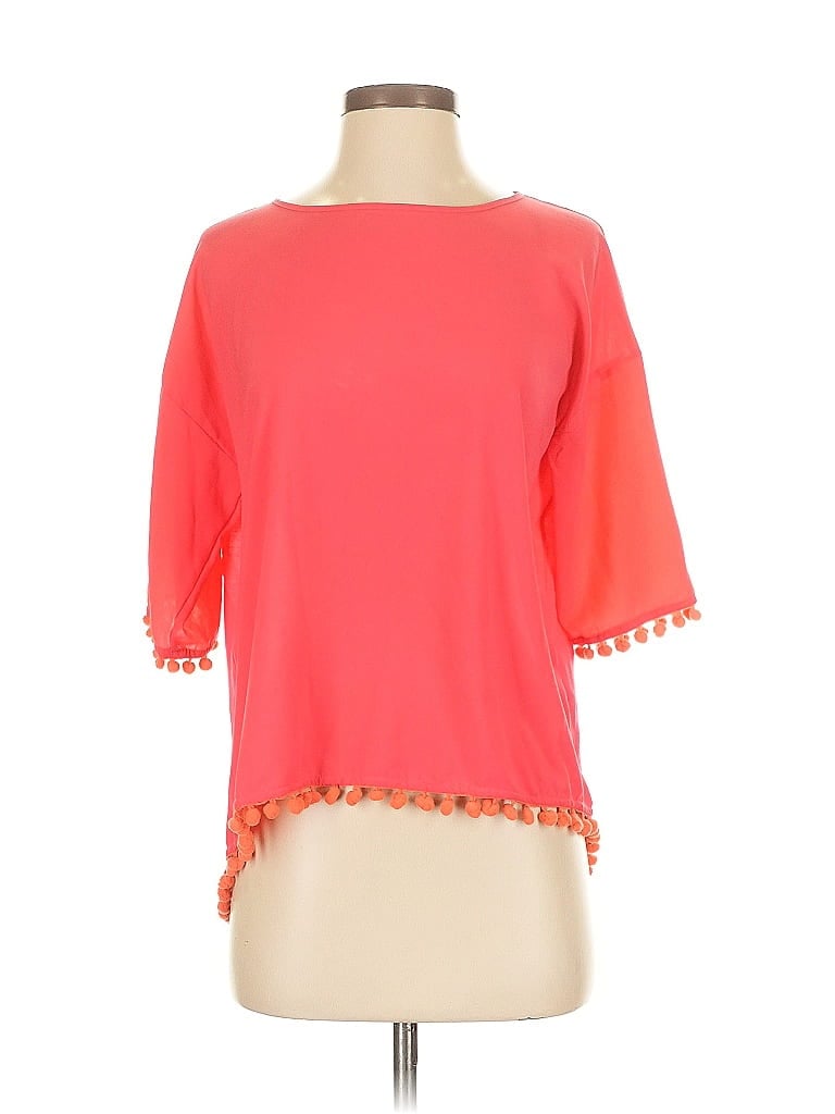 Click to view more detailed imagery on our partner's website Pre-owned French Connection 3/4 Sleeve Top Orange Cold Shoulder Neckline Tops
