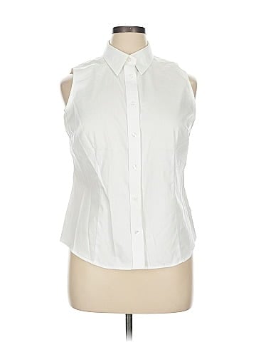 Kasper Sleeveless Button-Down Shirt (view 1)