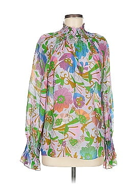 Tanya Taylor Long Sleeve Silk Top