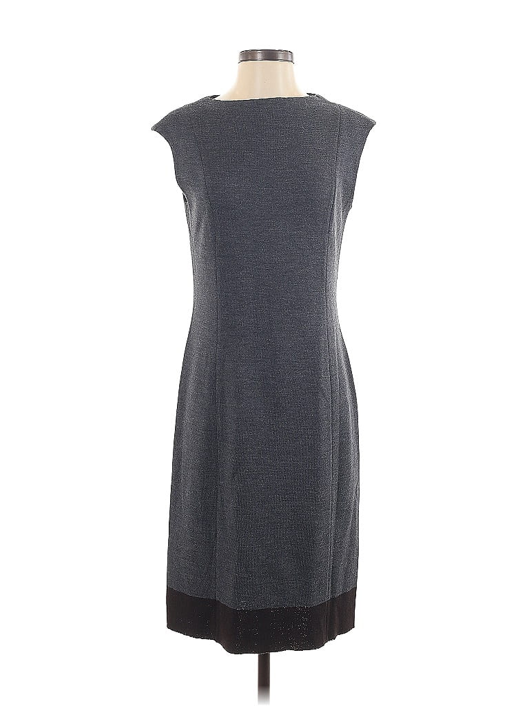 St. John Collection Solid Gray Casual Dress Size 4 - photo 1