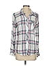 Rails 100% Rayon Plaid Gray White Long Sleeve Button-Down Shirt Size XS - photo 1