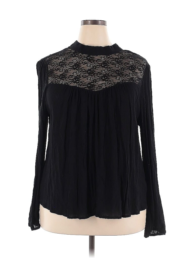 Ambiance 100% Rayon Black Long Sleeve Blouse Size 3X - photo 1