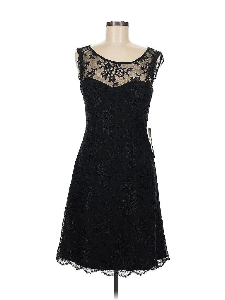 ML Monique Lhuillier 100% Nylon Black Cocktail Dress Size 8 - photo 1