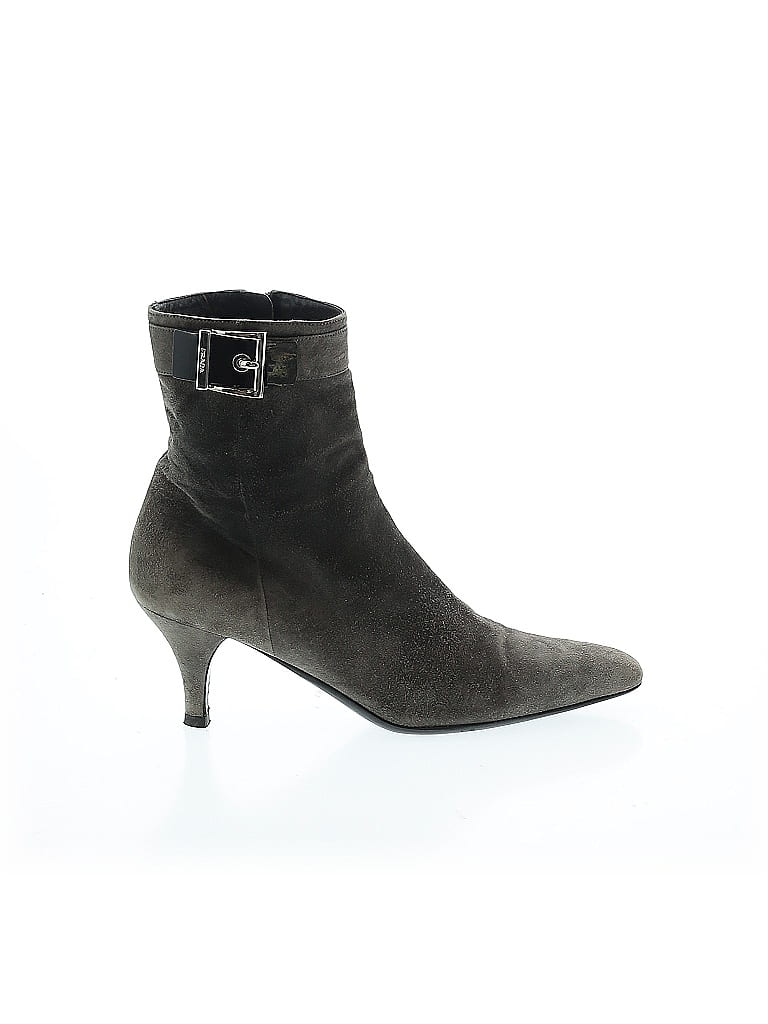 Prada Gray Vintage Suede Ankle Boots 70mm Size EU 38 - photo 1