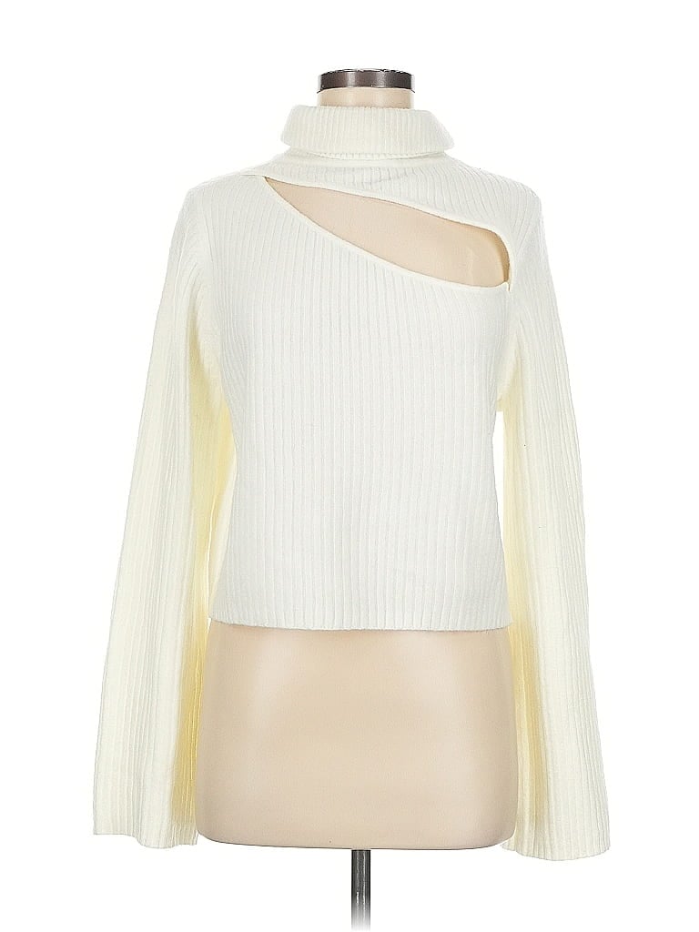 NBD Ivory White Turtleneck Sweater Size M - photo 1