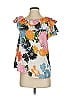 Entro Orange Short Sleeve Blouse Size S - photo 1