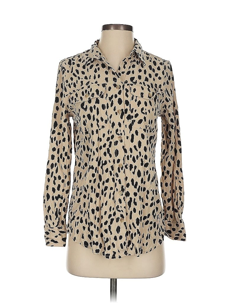 Pre-owned Chico's Long Sleeve Blouse In Brown