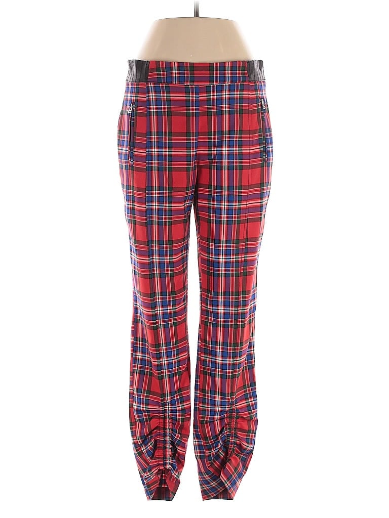 Tanya Taylor Plaid Red Casual Pants Size 2 - photo 1