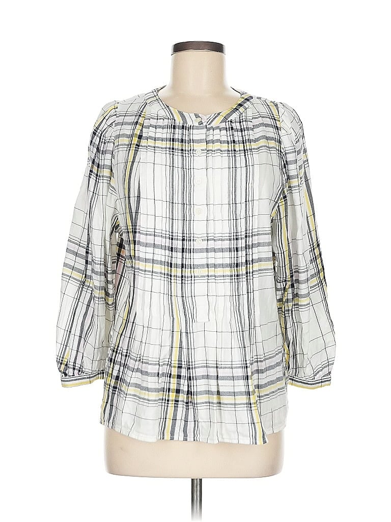 Pre-owned Gap 3/4 Sleeve Blouse In White
