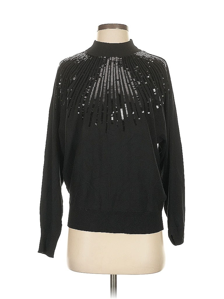 Pre-owned Carmen Marc Valvo Turtleneck Sweater In Black