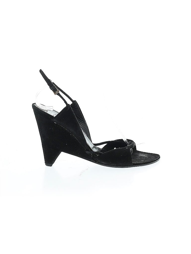 Prada Black Vintage Suede Slingback Wedges 105mm Size EU 36 1/2 - photo 1