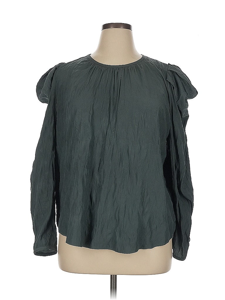 Pre-owned Current Air Long Sleeve Blouse In Gray