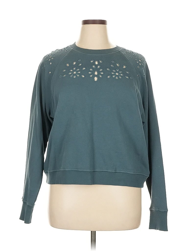 Spiritual Gangster 100% Cotton Teal Blue Sweatshirt Size XL - photo 1