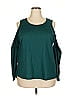 IMAN Green Teal Long Sleeve Top Size 2X - photo 1