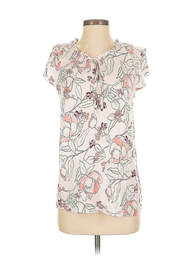 Pre-owned Tribal Jeans Short Sleeve Blouse In White