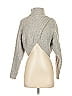 For Love & Lemons Chevron-herringbone Gray Turtleneck Sweater Size S - photo 1