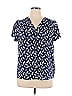 Hilary Radley 100% Polyester Blue Short Sleeve Blouse Size XL - photo 1